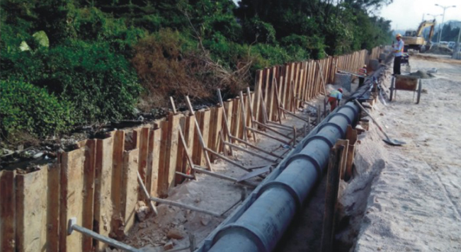 钢板桩应用于广州花都道路官网扩建工程