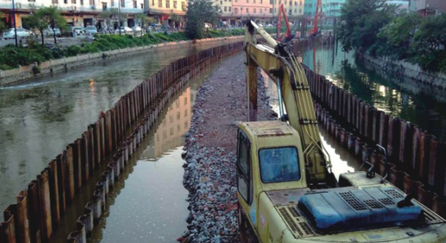 钢板桩应用于广州石井河改造工程