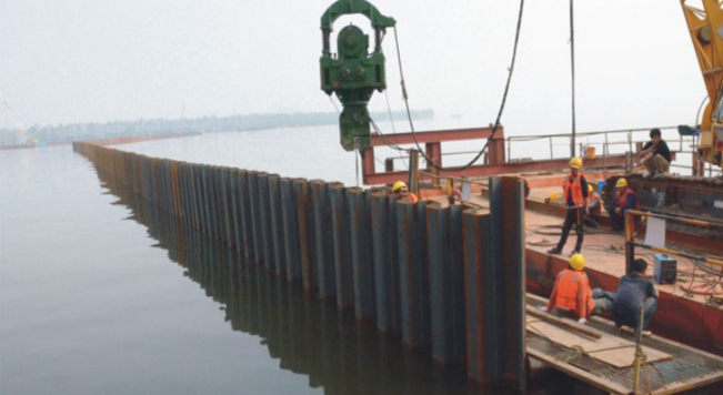 钢板桩应用于武汉东湖隧道工程